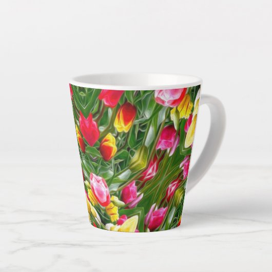 Cute tulip patroon latte mok (Rechterhoek)