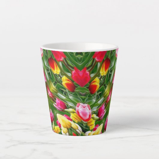 Cute tulip patroon latte mok (Voorkant)