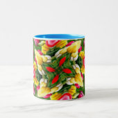 Cute tulip patroon tweekleurige koffiemok (Center)