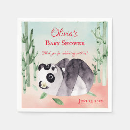 Cute Tumbling Panda Gender Baby shower Servet