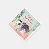 Cute Tumbling Panda Gender Baby shower Servet (Hoek)