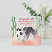 Cute Tumbling Panda Gender Baby shower Uitnodiging (Staand voorkant)