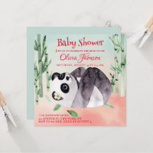 Cute Tumbling Panda Gender Baby shower Uitnodiging