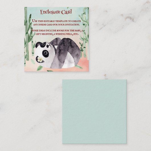 Cute Tumbling Panda Gender Baby shower Uitnodiging Informatiekaartje (Voorkant / Achterkant)