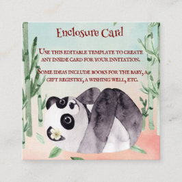 Cute Tumbling Panda Gender Baby shower Uitnodiging Informatiekaartje