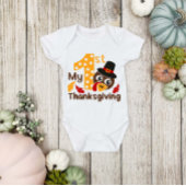 Cute Turkey 1e Thanksgiving Baby Boy Romper