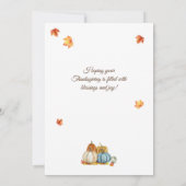 Cute Turkey and Retro Pumpkins Happy Thanksgiving Feestdagenkaart (Achterkant)