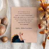 Cute Turkey& Autumn Foliage Happy Thanksgiving Feestdagenkaart
