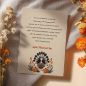 Cute Turkey Autumn Foliage  Happy Thanksgiving  Feestdagenkaart
