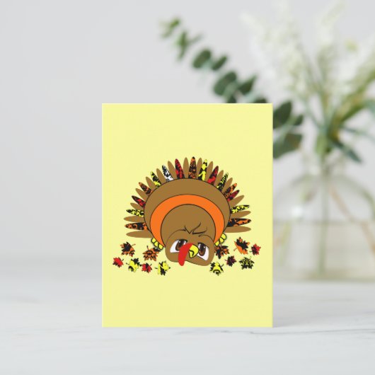 Cute Turkey Briefkaart (Staand voorkant)