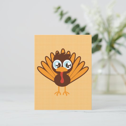Cute Turkey Briefkaart (Staand voorkant)
