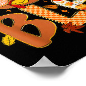 Cute Turkey Camo Happy Thanksgiving Fall Kids Boy  Poster (Hoek)