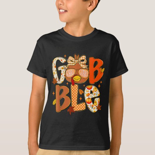 Cute Turkey Camo Happy Thanksgiving Fall Kids Boy  T-shirt (Voorkant)