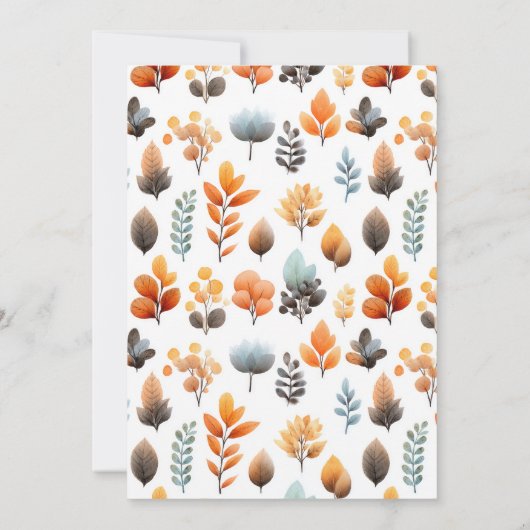 Cute Turkey Fall Foliage Thanksgiving 1st Birthday Kaart (Achterkant)