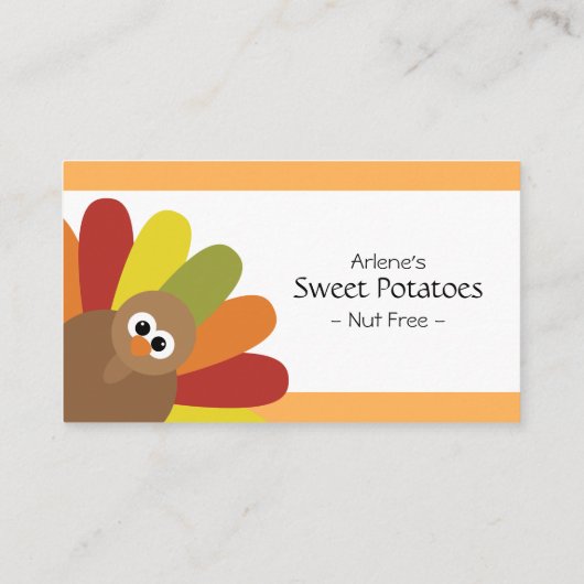 Cute Turkey Food Label (Achterkant)