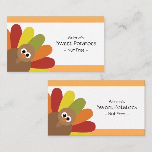 Cute Turkey Food Label (Voorkant / Achterkant)