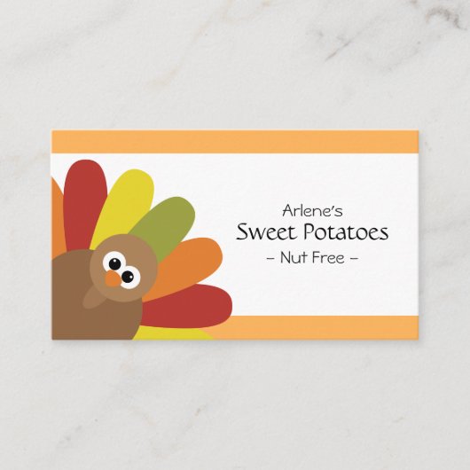 Cute Turkey Food Label (Voorkant)