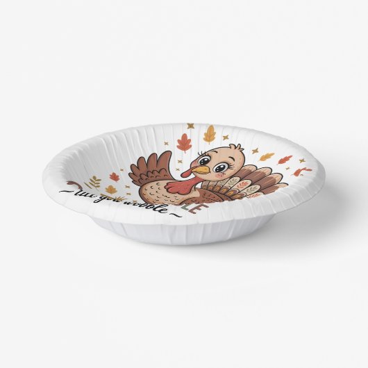 Cute Turkey & Funny Thanksgiving Vibes Papieren Kommen (Gebogen)