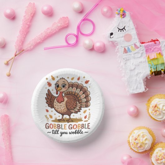 Cute Turkey & Funny Thanksgiving Vibes Papieren Kommen (Feest)