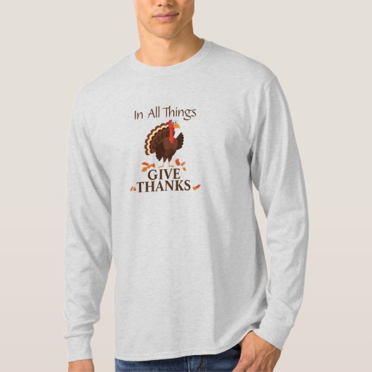 Cute Turkey geeft Bedankt Happy Thanksgiving Herfs T-shirt (Voorkant)