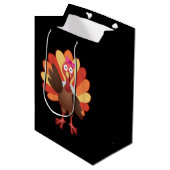 Cute Turkey Girl Gobble - Thanksgiving Gift Medium Cadeauzakje (Voorkant Gekanteld)
