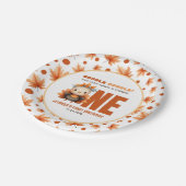 Cute Turkey Gobble Thanksgiving Fall 1st Birthday Papieren Bordje (Gekanteld)