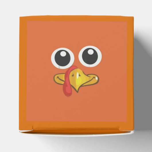 Cute Turkey Happy Editable Thanksgiving Bedankdoosjes (Bovenkant)