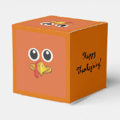 Cute Turkey Happy Editable Thanksgiving Bedankdoosjes (Achterkant)