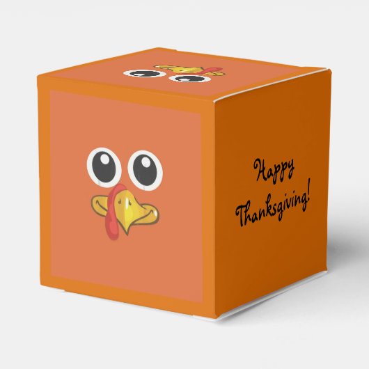 Cute Turkey Happy Editable Thanksgiving Bedankdoosjes (Achterkant)