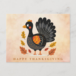 Cute Turkey Happy Thanksgiving Briefkaart