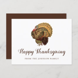 Cute Turkey Happy Thanksgiving Greetings Briefkaart