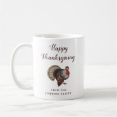 Cute  Turkey Happy Thanksgiving Koffiemok (Links)