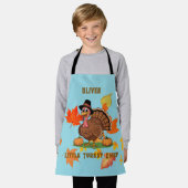 Cute Turkey Kids Schort – Kleine Chef Naam (Gedragen)