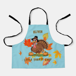 Cute Turkey Kids Schort – Kleine Chef Naam