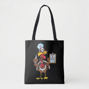 Cute Turkey Nurse Thanksgiving for Nurses Tote Bag