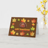 Cute Turkey on Thanksgiving Kaart (Gele Bloem)