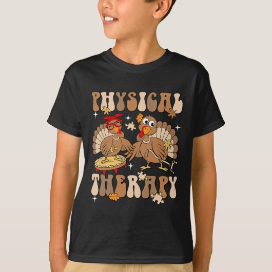 Cute Turkey Physical Therapy Pt Pta Fall Autumn Th T-shirt (Voorkant)