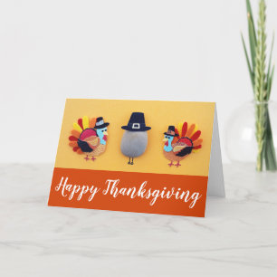 Cute Turkey Pilgrim Craft Thanksgiving Card Kaart
