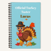 Cute Turkey Pilgrim Notebook for Kids, Personalize Notitieboek (Voorkant)