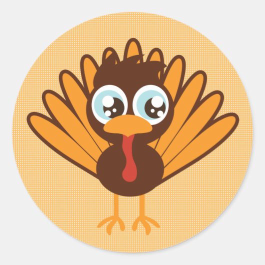 Cute Turkey Ronde Sticker (Voorkant)