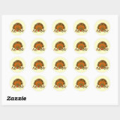 Cute Turkey Ronde Sticker (Vel)