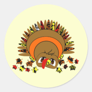Cute Turkey Ronde Sticker