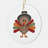 Cute Turkey Thanksgiving (aanpasbaar) Keramisch Ornament (Links)