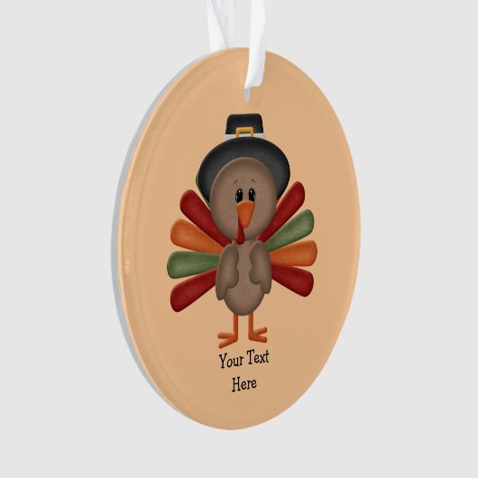 Cute Turkey Thanksgiving (aanpasbaar) Ornament (voorkant)