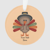 Cute Turkey Thanksgiving (aanpasbaar) Ornament (voorkant)
