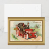 Cute  Turkey Thanksgiving Briefkaart (Voorkant / Achterkant)
