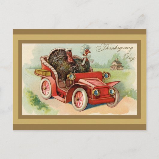 Cute  Turkey Thanksgiving Briefkaart (Voorkant)