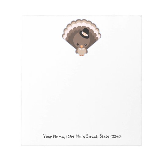 Cute Turkey Thanksgiving Day Notitieblok (Voorkant)