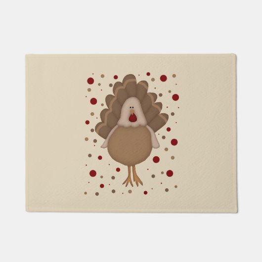 Cute Turkey Thanksgiving Deurmat (Voorkant)
