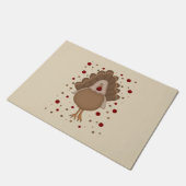 Cute Turkey Thanksgiving Deurmat (Schuin)